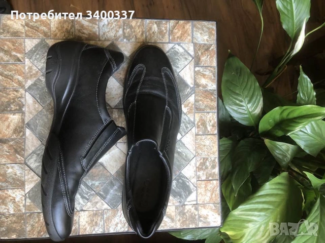 Меки и леки черни обувки Ecco и спортни сиви балеринки Rockport - 40 номер, естествена кожа, снимка 3 - Дамски ежедневни обувки - 54401718