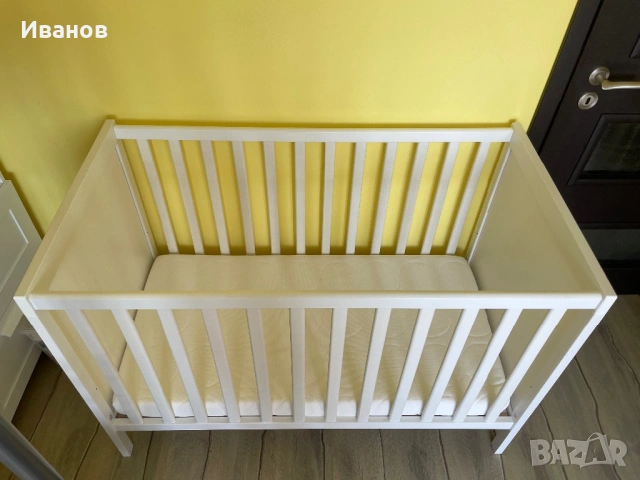 Бебешко легло ИКЕА (кошара IKEA) креватче с матрак 60x120 см, 2 нива, снимка 2 - Кошарки - 54581193