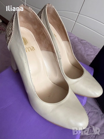 Обувки, естествена кожа, beige