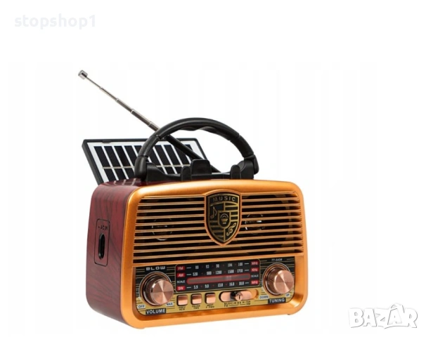 Ретро радио Golon-RX с Bluetooth, AM/FM, соларен панел, снимка 3 - Bluetooth тонколони - 55278096