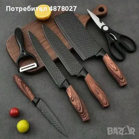 Стилен и практичен кухненски комплект ножове – 6 части, снимка 5 - Аксесоари за кухня - 55544588