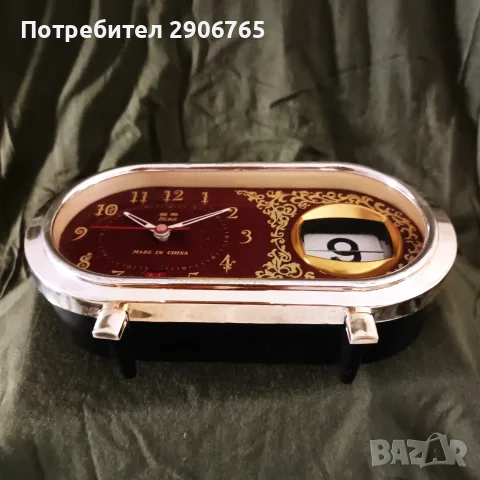 Часовник будилник работещ, снимка 7 - Антикварни и старинни предмети - 55478433