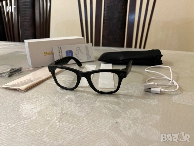 ПРОМО Смарт очила AI/Камера/Видео/Снимки/AI превод и диалог/Bluetooth обаждания/WiFi/1080P/IP65