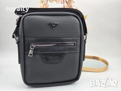 Prad🅰️ Нова Луксозна Кожена Черна Мъжка Чанта Прад🅰️