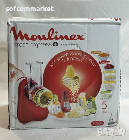 Електрическо ренде Moulinex Fresh Express Plus DJ756G – 5 в 1 , снимка 7 - Кухненски роботи - 54350897