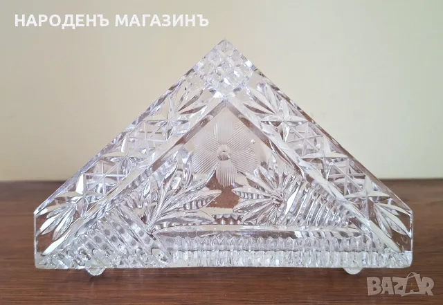 БОХЕМИЯ - ЧЕХОСЛОВАКИЯ - Салфетник на две крачета салфетки сервиз кухня маса, снимка 8 - Други ценни предмети - 55666300