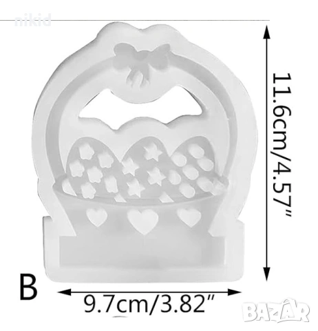 Кошница с 3 яйца силиконов молд форма фондан шоколад гипс смола Великденски , снимка 3 - Форми - 54205729