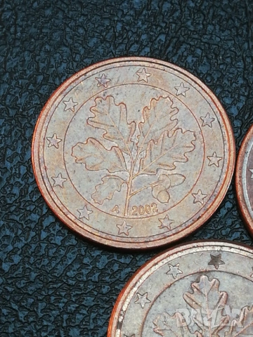 лот 5 евро-цента Германия-2002 г.с букви A;D;F;G;J, снимка 2 - Нумизматика и бонистика - 53936034