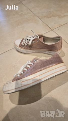 Кецове Self RESERVED – розово-златисти р.41, снимка 2 - Кецове - 54277986