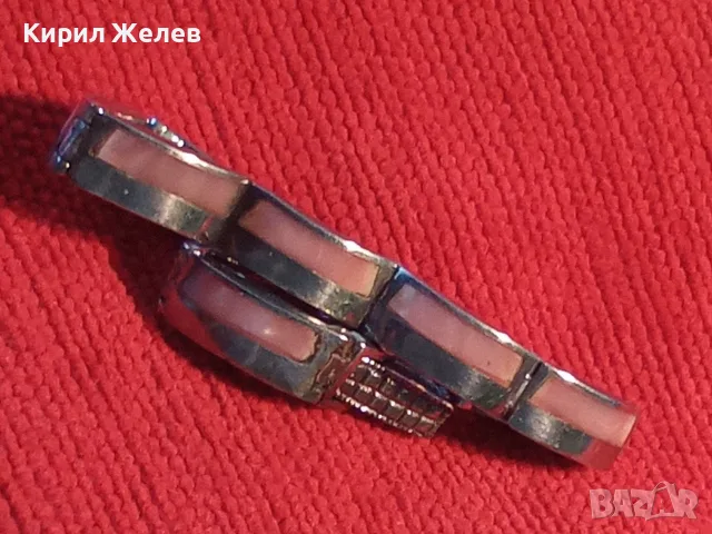 Сребърна гривна с РОЗОВ КВАРЦ майсторска ръчна изработка 15060, снимка 14 - Гривни - 55102292