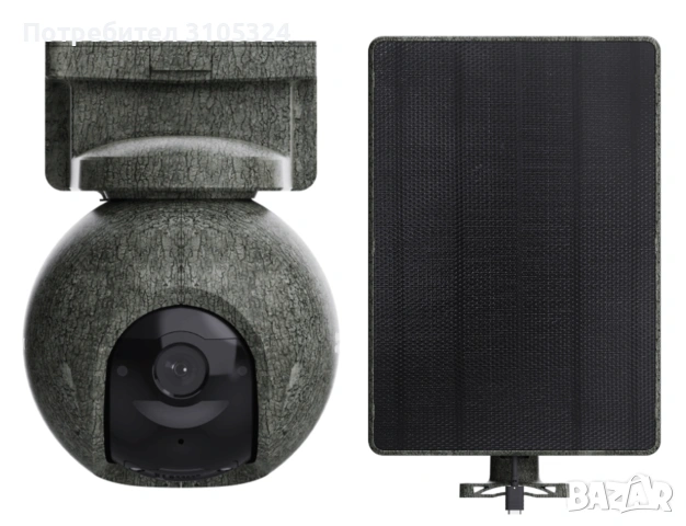 EZVIZ 4.0 +4.0 Мегапиксела, 4G LTE и Wi-Fi управляема камера със соларен панел и батерия