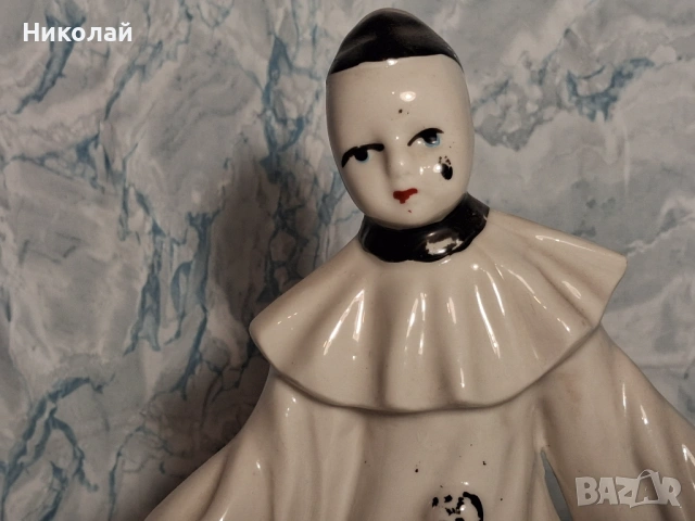 Стара Порцеланова Фигура Тъжният Мим, снимка 10 - Антикварни и старинни предмети - 54752796