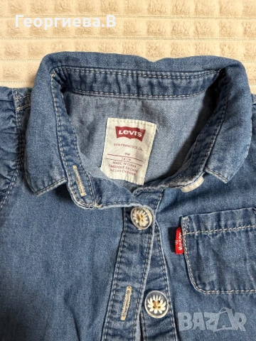 Дънкова рокличка Levi’s -9m., снимка 2 - Бебешки рокли - 54782813