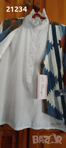 Бяла дамска копринена риза и елече , снимка 4 - Ризи - 54232148