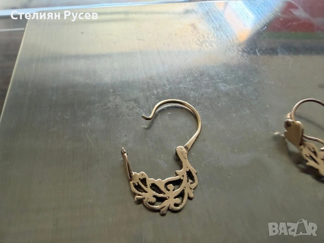 1.80  гр златни обеци / златно / злато / GOLD 585 / 14 карата   81 евро за грам за 14 карата злато, снимка 2 - Обеци - 55033030