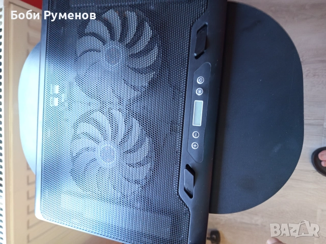 Охладител за лаптоп, KINSI, Dual USB, С дисплей