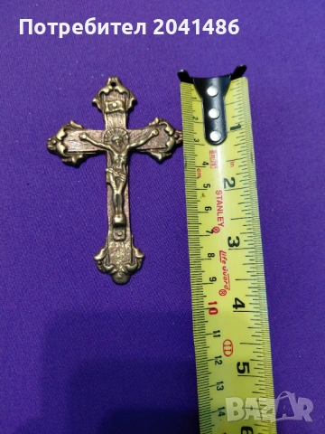 Бронзов кръст, снимка 2 - Колиета, медальони, синджири - 54885225