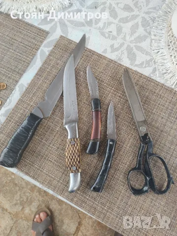 Два ножа стари здрави,две ножчета и шивашка ножица,,чилик,, стомана изработка красива на всички , снимка 8 - Антикварни и старинни предмети - 55616485