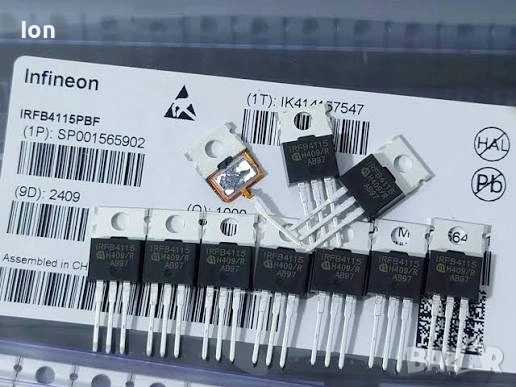 IRFB4115PBF MOSFET-N, 150V, 104A, 380W, 0.0093 Ohm typ., TO-220, снимка 3 - Друга електроника - 54430125