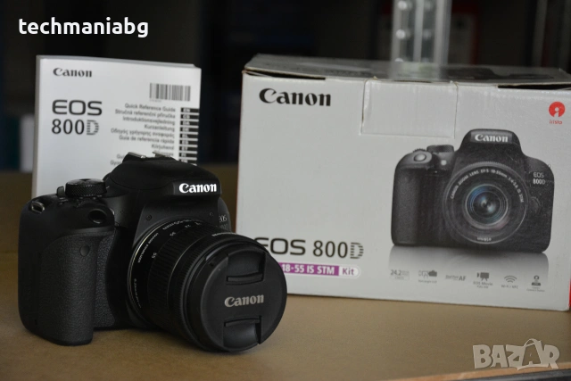 Canon EOS 800D + Canon EF-S 18-55mm f/3.5-5.6 IS II – Пълен комплект
