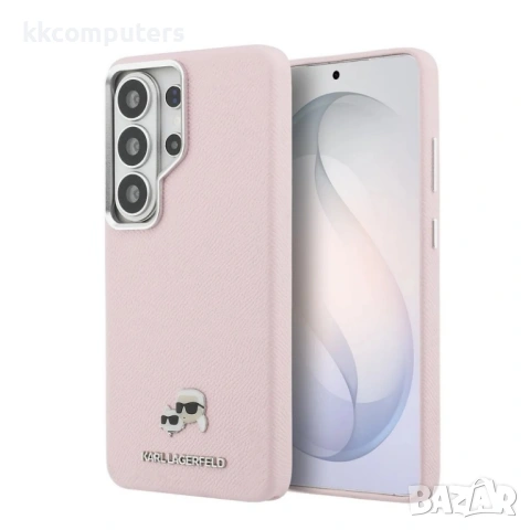 Оригинален кейс Karl Lagerfeld Saffiano KC Metal Logo MagSafe, За Samsung Galaxy S26 Ultra, Розов и 