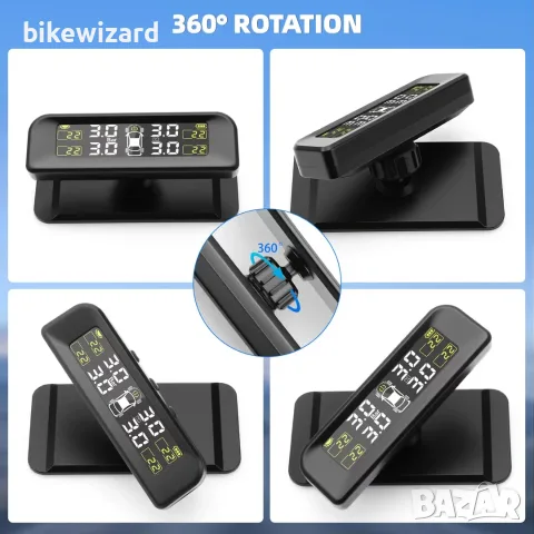 TPMS система за следене на налягането в гумите, соларно захранване, безжични външни сензори НОВИ, снимка 2 - Аксесоари и консумативи - 55468426