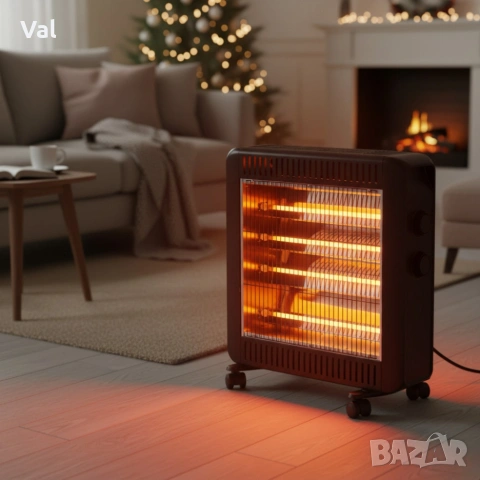 Кварцова печка 2200W с 4 тръби – бързо отопление и нисък разход, снимка 4 - Отоплителни печки - 55002222