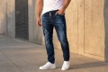 Мъжки дънки Dsquared2 „Cool Guy Jean" — тъмносин wash, slim fit, paint splatter - IT54, снимка 1