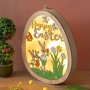 Великденска рамка дървена яйце с зайчета 6 LED 16x3x20 cm_1247193, снимка 1