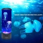 Настолна LED нощна лампа аквариум с медузи. С 16 различни цвята LED светлини, с дистанционно управ, снимка 6