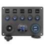 Автомобилен контролен панел с 5 бутона ON/OFF, IP65, 12V/24V – с волтметър, USB и гнездо 10228, снимка 3