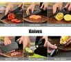 Стилен и практичен кухненски комплект ножове – 6 части, снимка 1