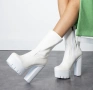 Боти на ток - бяла кожа , снимка 3