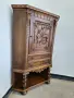 Винтидж ъглов шкаф с богата дърворезба , снимка 3