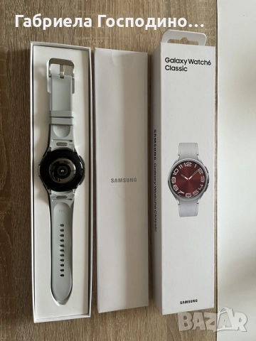 Samsung Galaxy Watch6 Classic 43mm Silver – Гаранция до 09.2026, снимка 2 - Смарт часовници - 55360000