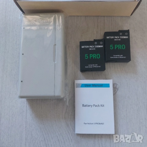 Комплект 2 x Батерии 2100mAh + Смарт Зарядно за DJI Osmo Action 5 Pro / 4 / 3 – НОВИ, снимка 3 - Друга електроника - 55059767