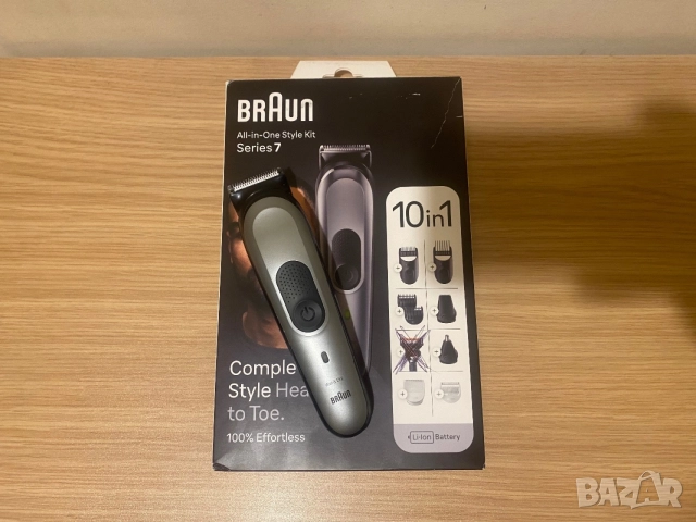 Тример за лице/коса/тяло Braun с Гаранция - MGK7420 10in1 , сив