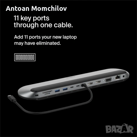 Докинг станция Belkin Connect 11 in 1 USB-C Pro Dock, снимка 7 - Лаптоп аксесоари - 54827745