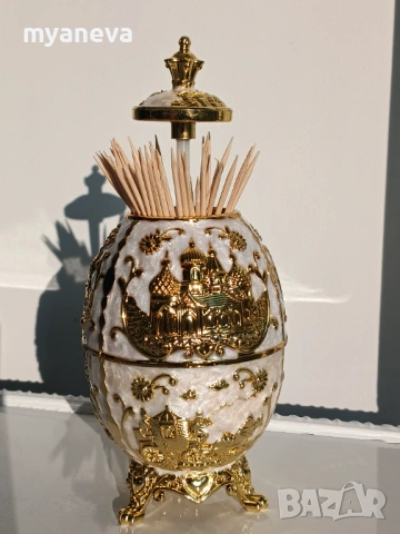 Елегантни , автоматични поставки за клечки за зъби в стил яйце на Фаберже, снимка 7 - Декорация за дома - 54208388