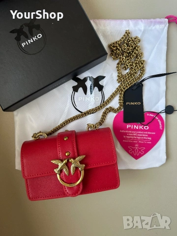 Оригинална чанта Pinko micro model в червен цвят