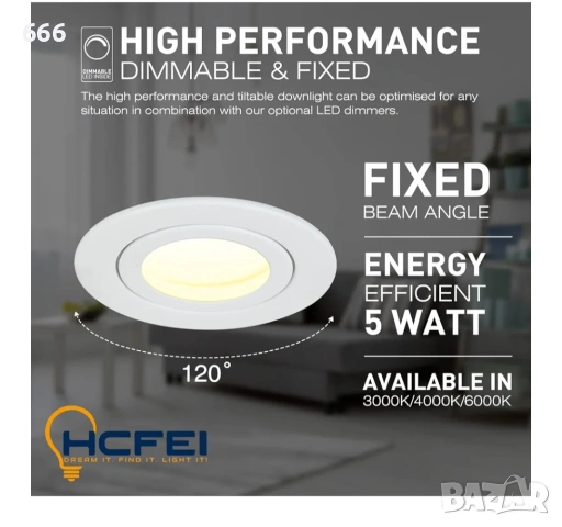 Комплект от 6 LED лунички за вграждане., снимка 6 - Други - 54728134