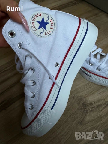 Оригинални чисто бели Кецове Converse Platform ! 39 н, снимка 2 - Кецове - 54656950