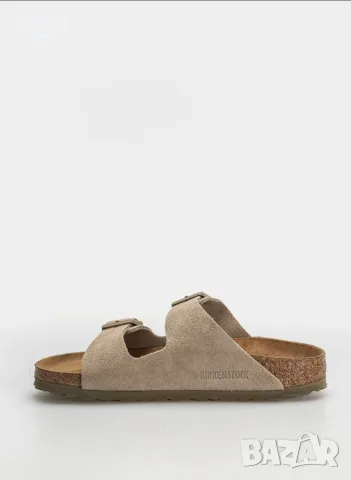 Чехли Birkenstock Arizona Suede Leather Narrow кафяв (faded khaki), снимка 3 - Чехли - 55571705