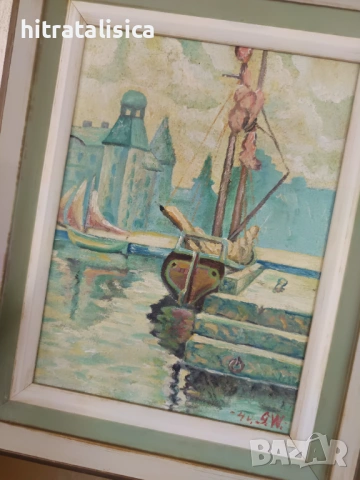 Винтидж картина '40год, снимка 2 - Антикварни и старинни предмети - 54156044