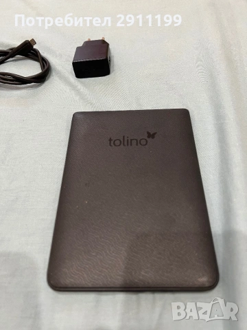 Четец Tolino, подсветка, USB кабел и зарядно, снимка 7 - Електронни четци - 54625209