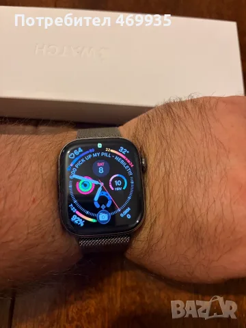 Продавам Apple Wartch Series 11 46mm Natural Titanium Milanese Loop, снимка 3 - Смарт часовници - 55599590