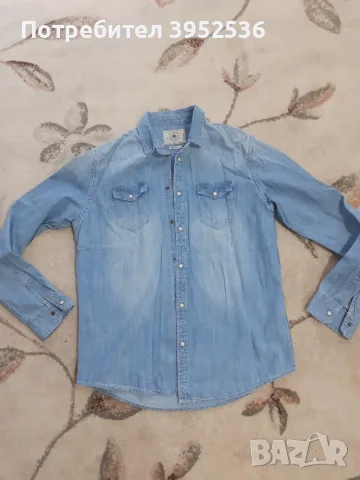 Три броя  мъжки дънкови ризи "Zara man"и "Ltb" размер L  неизползвани,  като нови !!!, снимка 3 - Ризи - 55423283