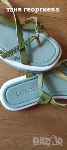 зелени сандали Zapatos, снимка 3 - Сандали - 54808689