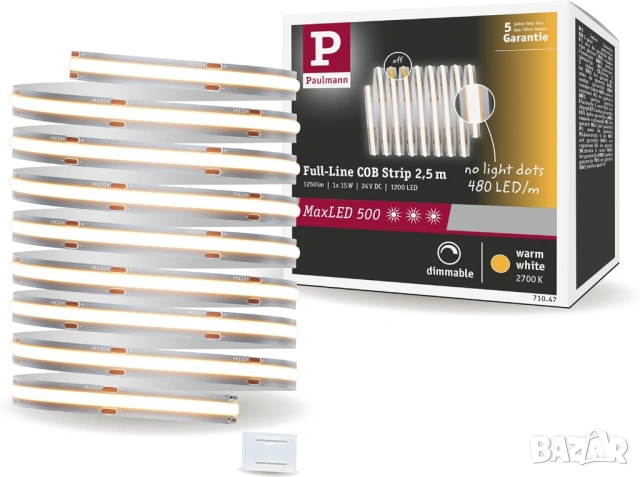 LED лента Paulmann MaxLED 500 Full Line COB 2.5 м 15W 1250 lm 2700K - НОВА -