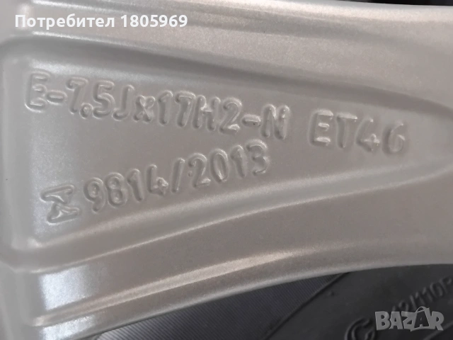 4бр, ал. джанти Audi (оригинални) 5x100 , 7,5x17 , ET46, снимка 4 - Гуми и джанти - 55290620
